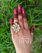 Barfi Shape Kundan Ring