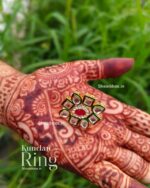 Barfi Shape Kundan Ring