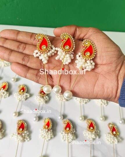 Red Kairi Brooches for Wedding & Mayra