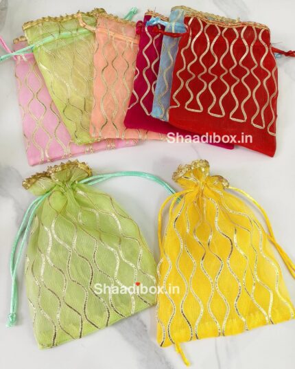 PB1 Net Potli with Gota work (7*5 inch)